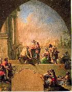 Charity of Saint Elladius of Toledo, oil painting by Francisco Bayeu. Cathedral of Toledo cloister